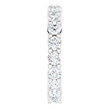 10K Gold Round Lab-Grown Diamond Shared-Prong Eternity Band – 3 mm Stones - White Gold - view 4