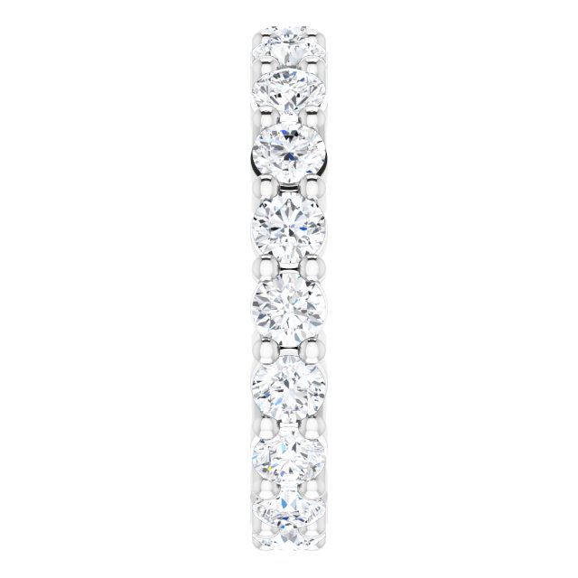 10K Gold Round Lab-Grown Diamond Shared-Prong Eternity Band – 3 mm Stones - White Gold - view 4