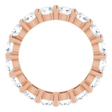 10K Gold Round Lab-Grown Diamond Shared-Prong Eternity Band – 3.8 mm Stones - Rose Gold - view 2
