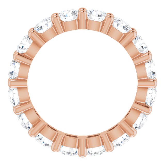 10K Gold Round Lab-Grown Diamond Shared-Prong Eternity Band – 3.8 mm Stones - Rose Gold - view 2