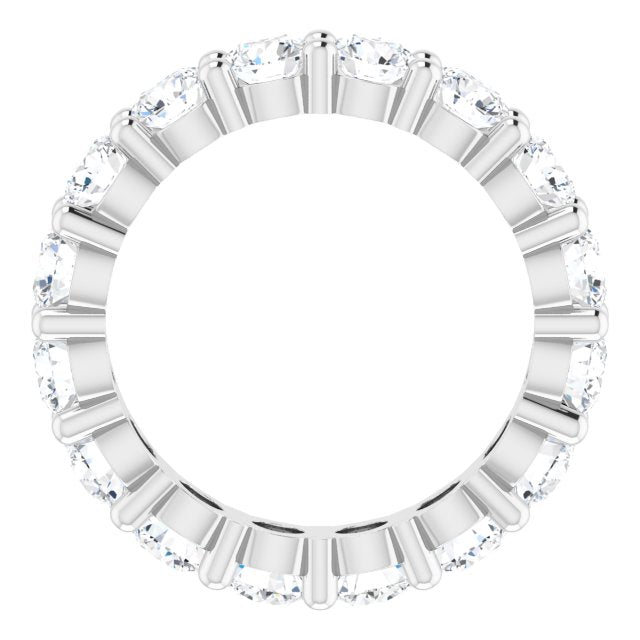 10K Gold Round Lab-Grown Diamond Shared-Prong Eternity Band – 3.8 mm Stones - White Gold - view 2