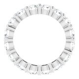 10K Gold Round Natural Diamond Shared-Prong Eternity Band – 3.8 mm Stones - White Gold - view 2