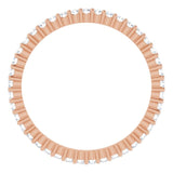 10K Gold Round Lab-Grown Diamond Shared-Prong Eternity Band – 1.3 mm Stones - Rose Gold - view 2