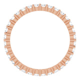 10K Gold Round Natural Diamond Shared-Prong Eternity Band – 1.75 mm Stones - Rose Gold - view 2