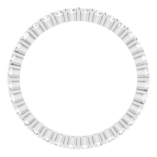 10K Gold Round Natural Diamond Shared-Prong Eternity Band – 1.75 mm Stones - White Gold - view 2