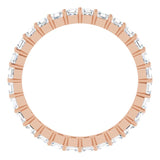 14K Gold Asscher Lab-Grown Diamond Shared-Prong Eternity Band – 2x2 mm Stones - Rose Gold - view 2