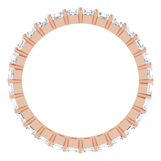 14K Gold Asscher Lab-Grown Diamond Shared-Prong Eternity Band – 2x2 mm Stones - Rose Gold - view 2