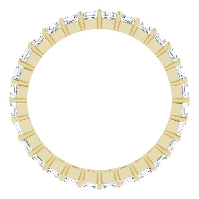 14K Gold Asscher Lab-Grown Diamond Shared-Prong Eternity Band – 2x2 mm Stones - Yellow Gold - view 2