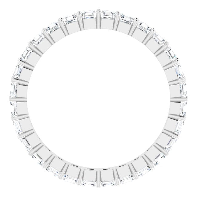 14K Gold Asscher Lab-Grown Diamond Shared-Prong Eternity Band – 2x2 mm Stones - White Gold - view 2