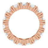 10K Gold Oval Lab-Grown Diamond Shared-Prong Eternity Band – 6x4 mm Stones - Rose Gold - view 2