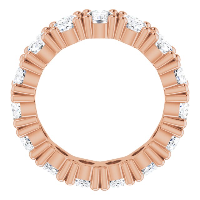 10K Gold Oval Lab-Grown Diamond Shared-Prong Eternity Band – 6x4 mm Stones - Rose Gold - view 2