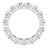 10K Gold Oval Lab-Grown Diamond Shared-Prong Eternity Band – 6x4 mm Stones - White Gold - view 2
