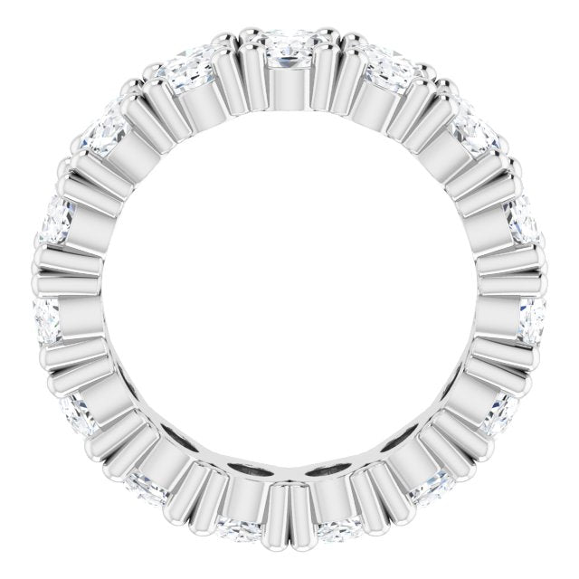 10K Gold Oval Lab-Grown Diamond Shared-Prong Eternity Band – 6x4 mm Stones - White Gold - view 2