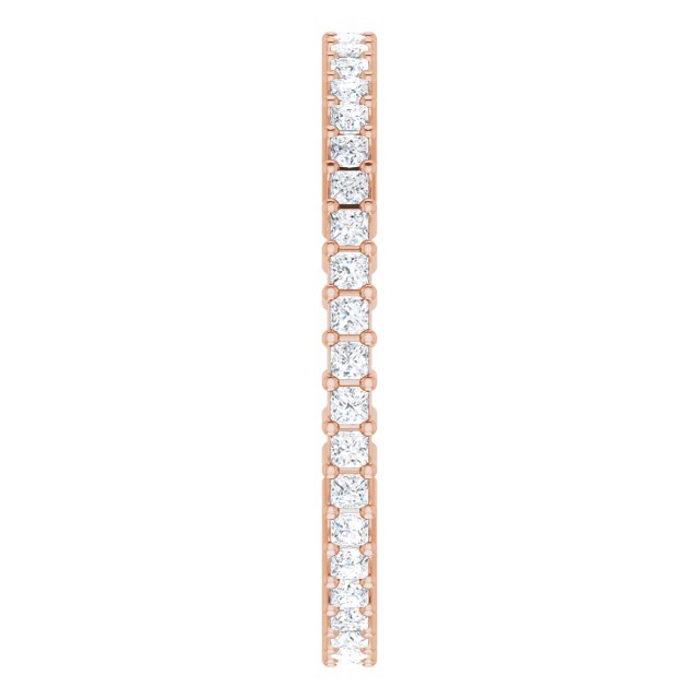 10K Gold Square Lab-Grown Diamond Shared-Prong Eternity Band – 1.25x1.25 mm Stones - Rose Gold - view 4