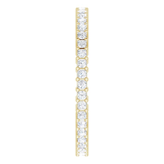 14K Gold Square Natural Diamond Shared-Prong Eternity Band – 1.25x1.25 mm Stones - Yellow Gold - view 4