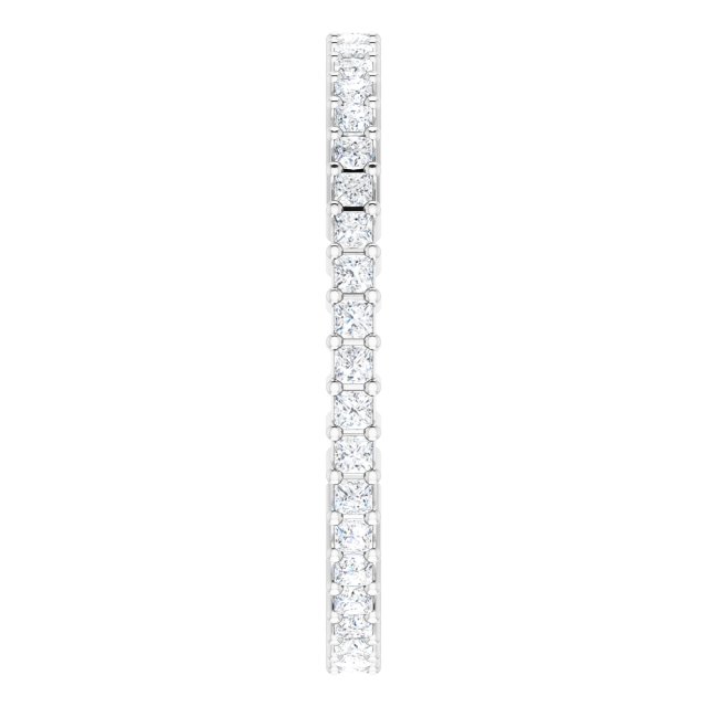10K Gold Square Lab-Grown Diamond Shared-Prong Eternity Band – 1.25x1.25 mm Stones - White Gold - view 4