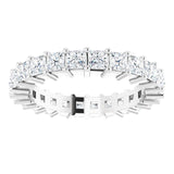 10K Gold Square Natural Diamond Shared-Prong Eternity Band – 2.5x2.5 mm Stones - White Gold - view 3