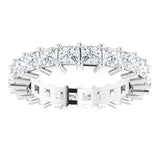 10K Gold Square Lab-Grown Diamond Shared-Prong Eternity Band – 2.75x2.75 mm Stones - White Gold - view 3