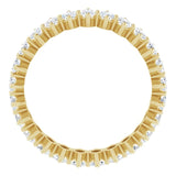 14K Gold Marquise Natural Diamond Shared-Prong Eternity Band – 4.25x2.25 mm Stones - Yellow Gold - view 2