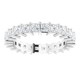 10K Gold Square Lab-Grown Diamond Shared-Prong Eternity Band – 2.5x2.5 mm Stones - White Gold - view 3
