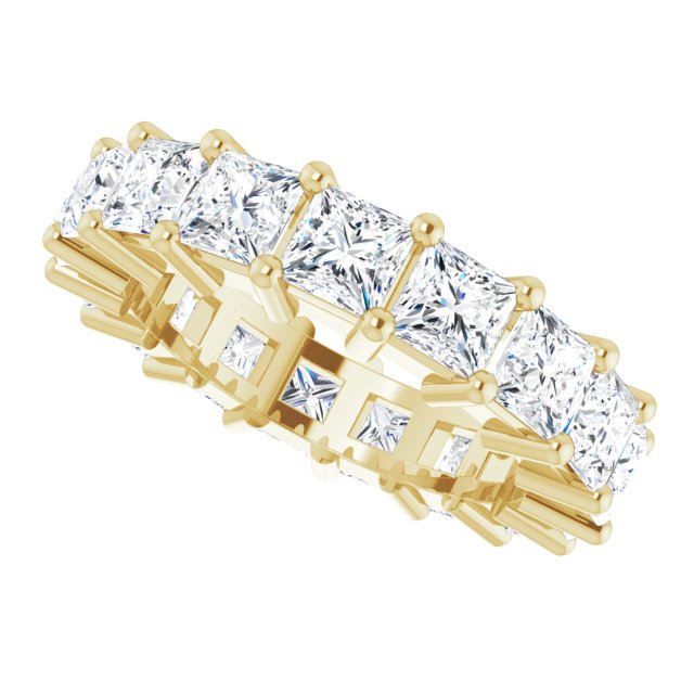 10K Gold Square Lab-Grown Diamond Shared-Prong Eternity Band – 3.75x3.75 mm Stones - Yellow Gold - view 5