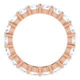 10K Gold Round Lab-Grown Diamond Shared-Prong Eternity Band – 3.4 mm Stones - Rose Gold - view 2