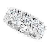 10K Gold Oval Lab-Grown Diamond Shared-Prong Eternity Band – 6x4 mm Stones - White Gold - view 5