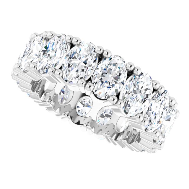 10K Gold Oval Lab-Grown Diamond Shared-Prong Eternity Band – 6x4 mm Stones - White Gold - view 5