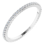 14K Gold Round Lab-Grown Diamond Shared-Prong Eternity Band – 1 mm Stones - White Gold