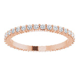10K Gold Round Lab-Grown Diamond Shared-Prong Eternity Band – 1.5 mm Stones - Rose Gold - view 3