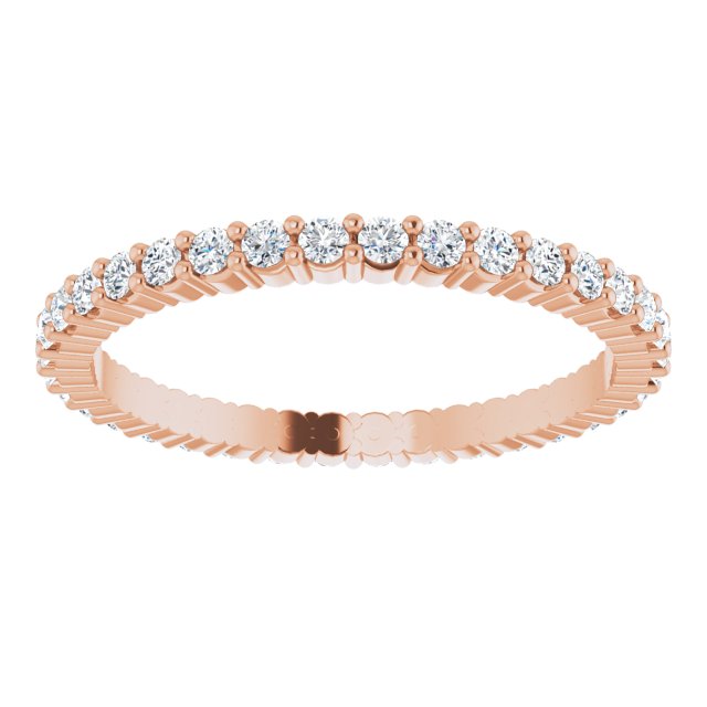 10K Gold Round Lab-Grown Diamond Shared-Prong Eternity Band – 1.5 mm Stones - Rose Gold - view 3