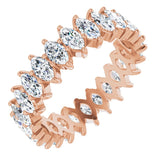 14K Gold Marquise Lab-Grown Diamond Shared-Prong Eternity Band – 4.25x2.25 mm Stones - Rose Gold