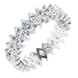 14K Gold Marquise Natural Diamond Shared-Prong Eternity Band – 4.25x2.25 mm Stones - White Gold