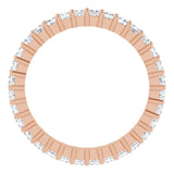 10K Gold Square Natural Diamond Shared-Prong Eternity Band – 1.75x1.75 mm Stones - Rose Gold - view 2