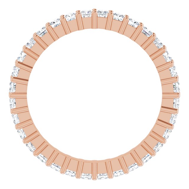 10K Gold Square Natural Diamond Shared-Prong Eternity Band – 1.75x1.75 mm Stones - Rose Gold - view 2