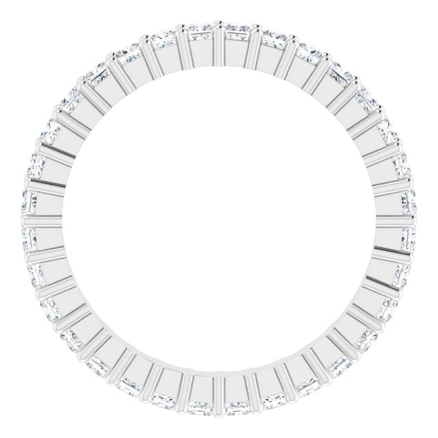 10K Gold Square Lab-Grown Diamond Shared-Prong Eternity Band – 1.75x1.75 mm Stones - White Gold - view 2