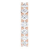 10K Gold Round Natural Diamond Shared-Prong Eternity Band – 3.4 mm Stones - Rose Gold - view 4