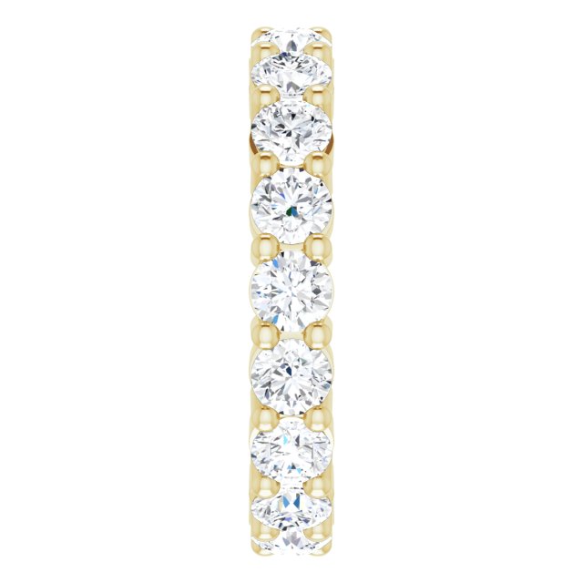 14K Gold Round Lab-Grown Diamond Shared-Prong Eternity Band – 3.4 mm Stones - Yellow Gold - view 4