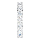 10K Gold Round Natural Diamond Shared-Prong Eternity Band – 3.4 mm Stones - White Gold - view 4
