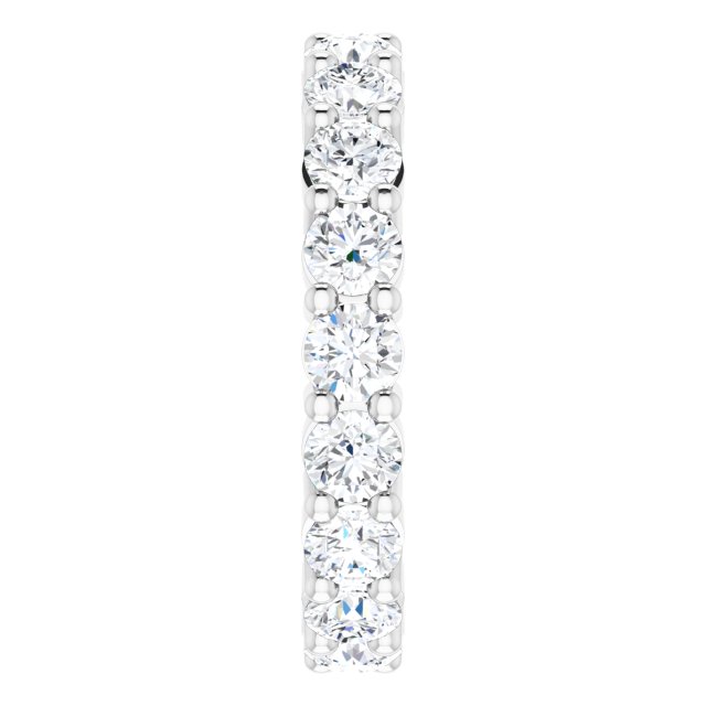 10K Gold Round Natural Diamond Shared-Prong Eternity Band – 3.4 mm Stones - White Gold - view 4