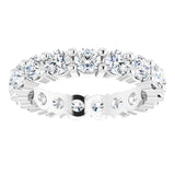 10K Gold Round Natural Diamond Shared-Prong Eternity Band – 3.5 mm Stones - White Gold - view 3
