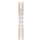 10K Gold Square Natural Diamond Shared-Prong Eternity Band – 2x2 mm Stones - Rose Gold - view 4