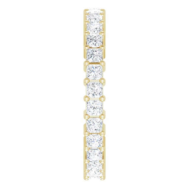 14K Gold Square Lab-Grown Diamond Shared-Prong Eternity Band – 2x2 mm Stones - Yellow Gold - view 4