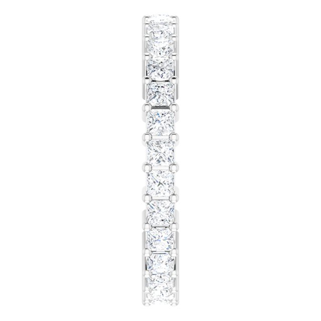 10K Gold Square Lab-Grown Diamond Shared-Prong Eternity Band – 2x2 mm Stones - White Gold - view 4