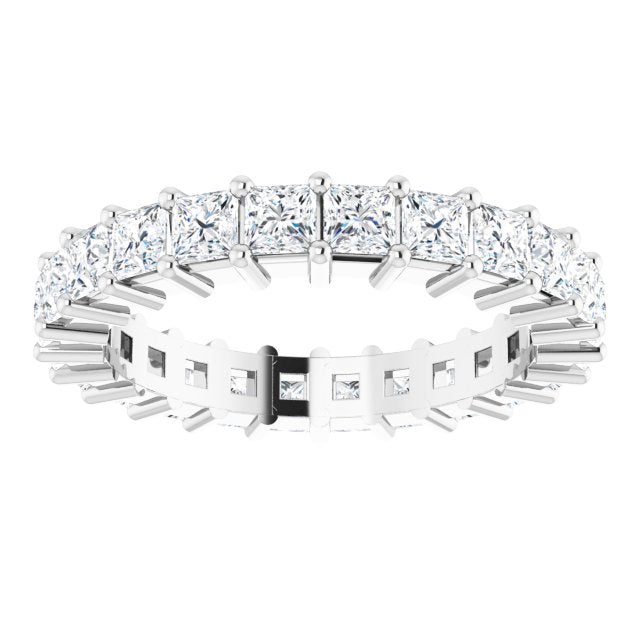 10K Gold Square Lab-Grown Diamond Shared-Prong Eternity Band – 2.5x2.5 mm Stones - White Gold - view 3