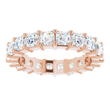 14K Gold Asscher Lab-Grown Diamond Shared-Prong Eternity Band – 3x3 mm Stones - Rose Gold - view 3