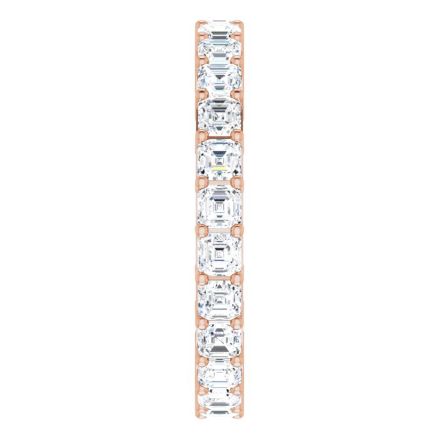 14K Gold Asscher Lab-Grown Diamond Shared-Prong Eternity Band – 2.3x2.3 mm Stones - Rose Gold - view 4
