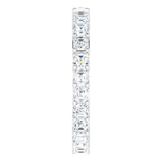 Platinum Asscher Lab-Grown Diamond Shared-Prong Eternity Band – 2.3x2.3 mm Stones - view 4