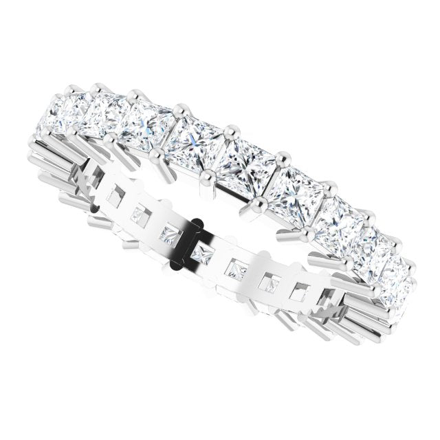 10K Gold Square Lab-Grown Diamond Shared-Prong Eternity Band – 2.5x2.5 mm Stones - White Gold - view 5