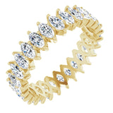 14K Gold Marquise Lab-Grown Diamond Shared-Prong Eternity Band – 4x2 mm Stones - Yellow Gold
